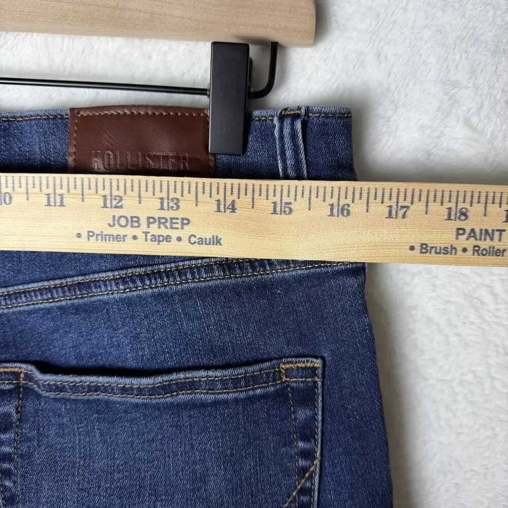 Hollister Distressed Skinny Jeans Raw Hem Men's Size W33xL32 Stretchy